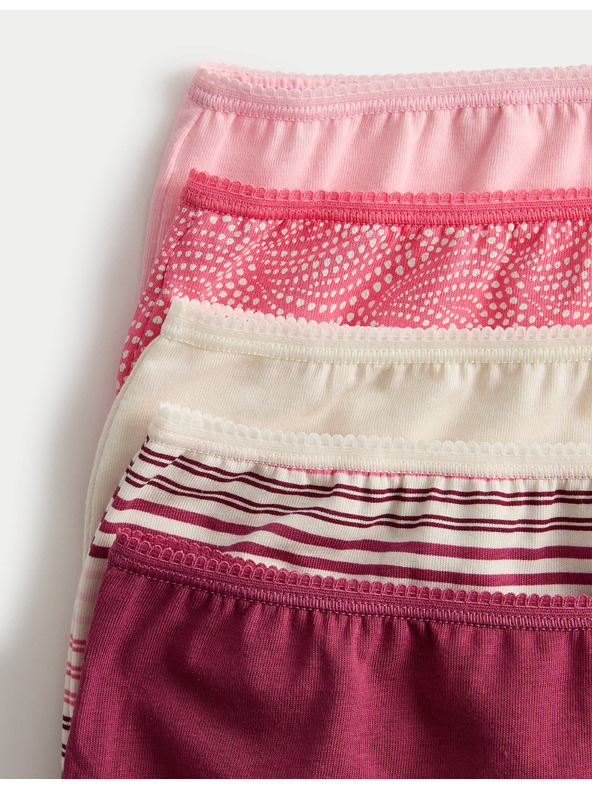 Marks & Spencer Kratke gaćice visokog struka s printom, od pamuka Lycra™, 5 kom. Marks & Spencer ružičasta