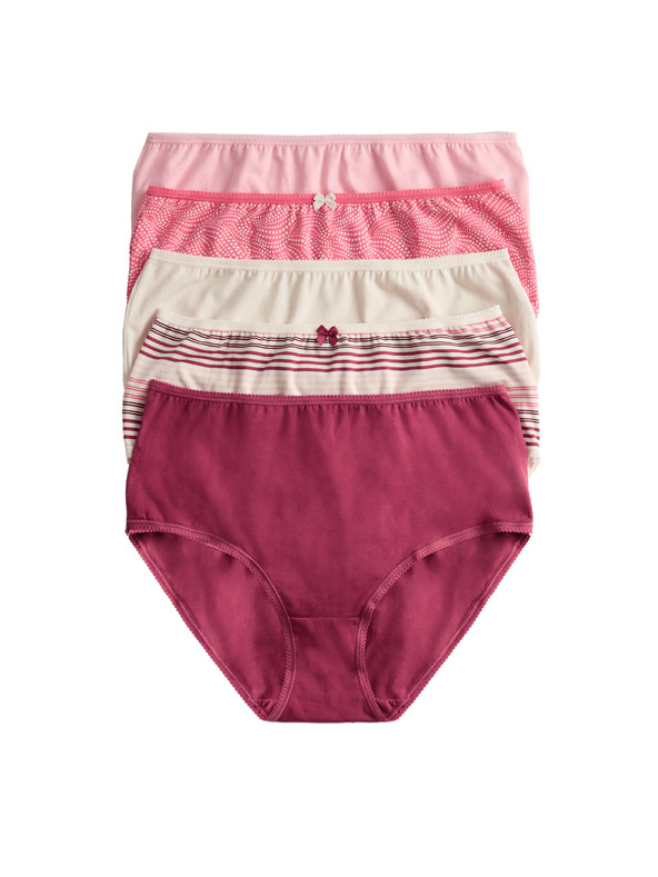 Marks & Spencer Kratke gaćice visokog struka s printom, od pamuka Lycra™, 5 kom. Marks & Spencer ružičasta