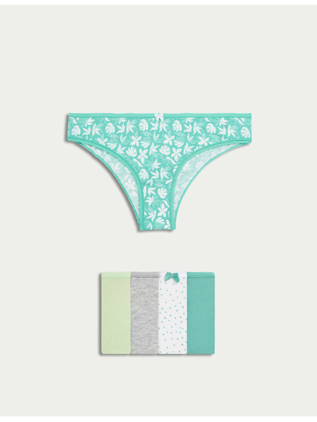 Marks & Spencer Brazilske gaćice s visokim udjelom pamuka i Lycra™ materijalom, 5 kom. Marks & Spencer zelena