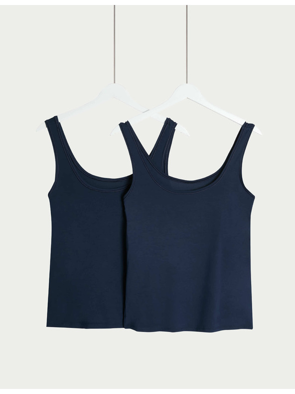 Marks & Spencer 2 majice Flexifit™ s visokim udjelom modala Marks & Spencer mornarsko plava