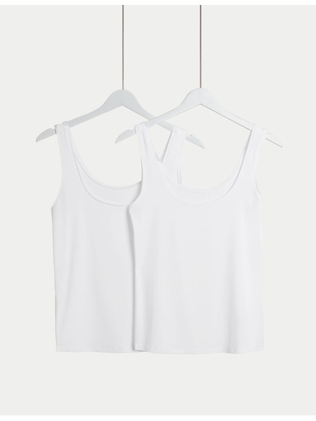 Marks & Spencer 2 majice Flexifit™ s visokim udjelom modala Marks & Spencer bijela