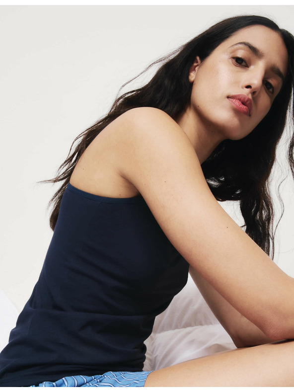 Marks & Spencer Majica na bretele s visokim udjelom pamuka, 3 kom Marks & Spencer mornarsko plava