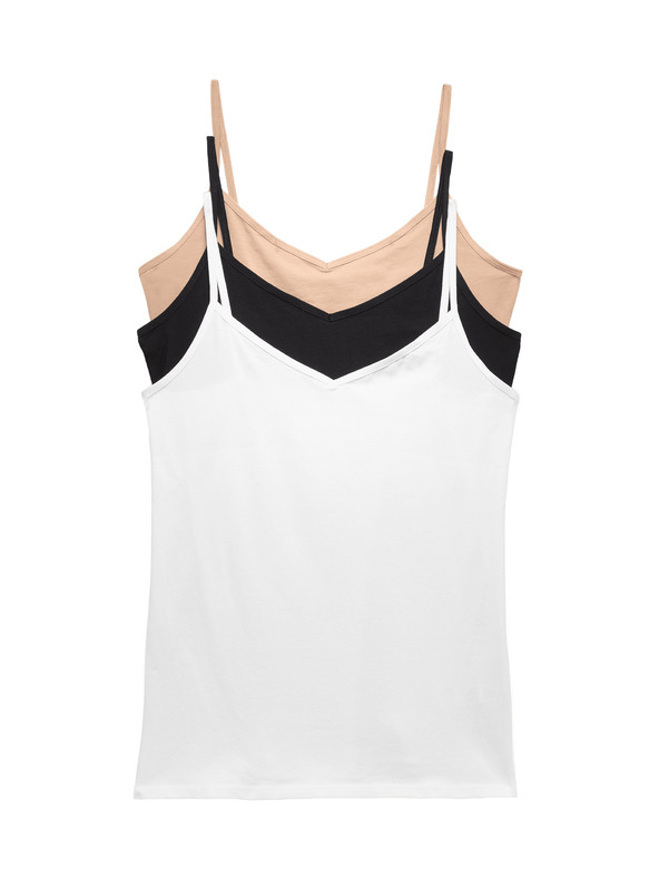 Marks & Spencer Majica na bretele s visokim udjelom pamuka, 3 kom Marks & Spencer bež