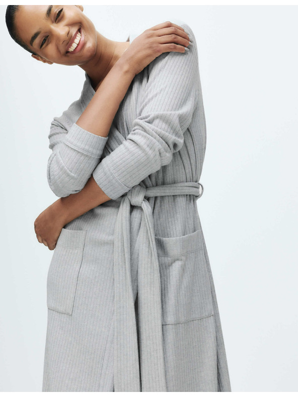 Marks & Spencer Široki rebrasti kupaći ogrtač Marks & Spencer siva