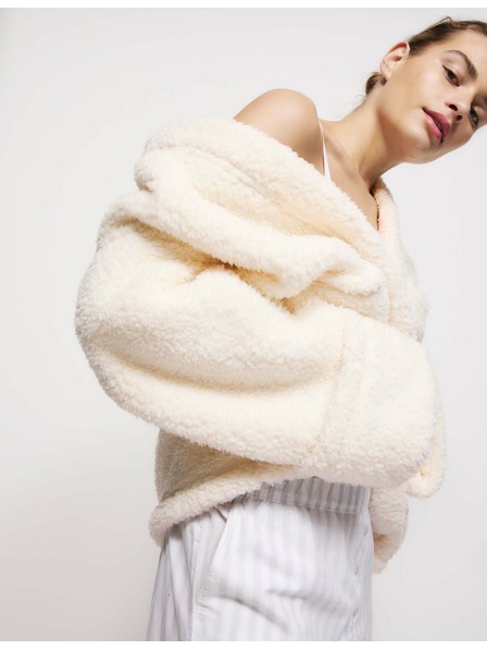 Marks & Spencer Preklopni kardigan od umjetnog krzna s medvjedićem Marks & Spencer smetanasta