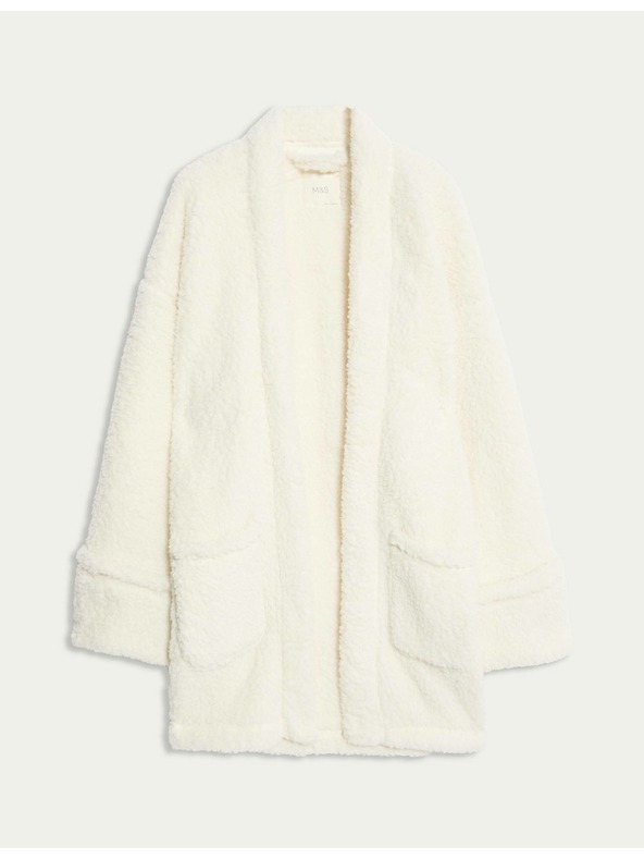 Marks & Spencer Preklopni kardigan od umjetnog krzna s medvjedićem Marks & Spencer smetanasta