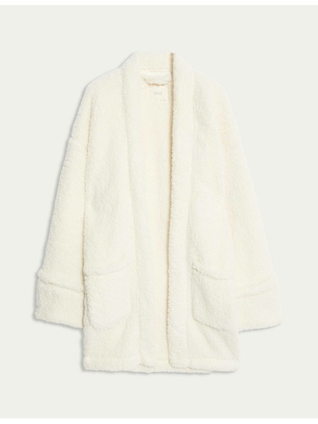 Marks & Spencer Preklopni kardigan od umjetnog krzna s medvjedićem Marks & Spencer smetanasta