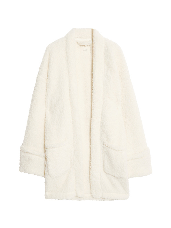 Marks & Spencer Preklopni kardigan od umjetnog krzna s medvjedićem Marks & Spencer smetanasta