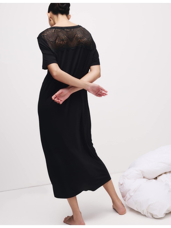 Marks & Spencer Noćna košulja s čipkastim umetkom Marks & Spencer crna