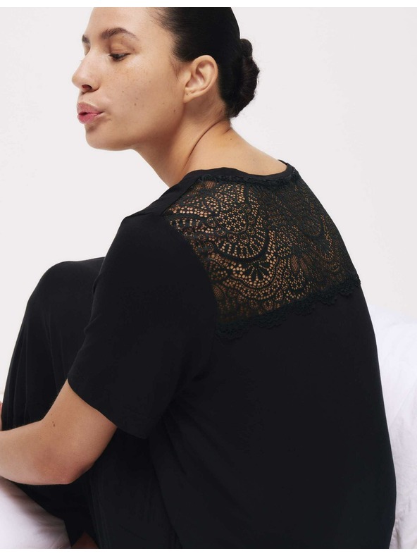 Marks & Spencer Noćna košulja s čipkastim umetkom Marks & Spencer crna