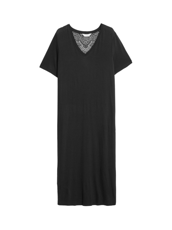 Marks & Spencer Noćna košulja s čipkastim umetkom Marks & Spencer crna