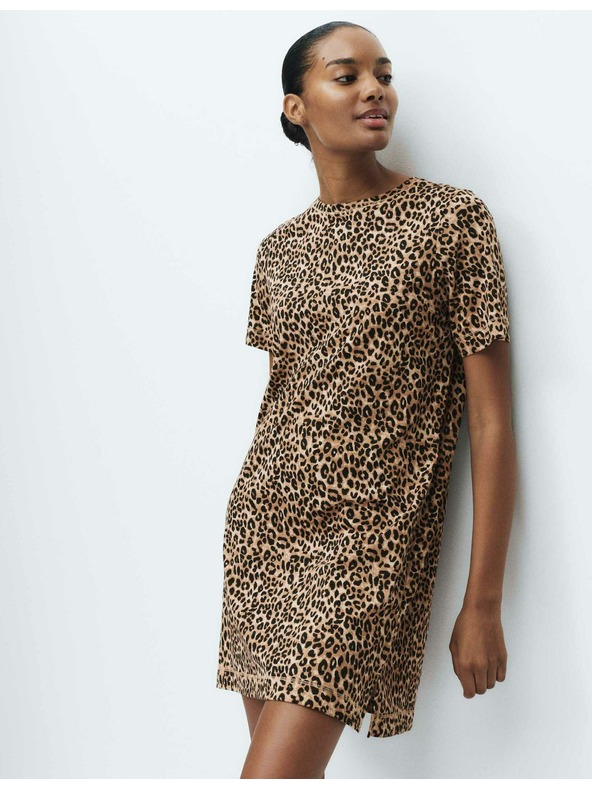 Marks & Spencer Noćna košulja od čiste pamučne tkanine s printom Marks & Spencer smeđa