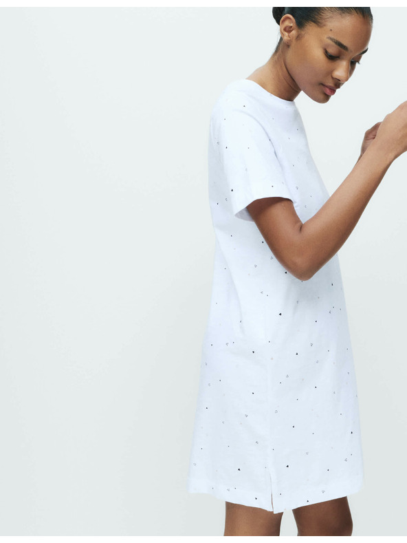 Marks & Spencer Noćna košulja od čiste pamučne tkanine s printom Marks & Spencer bijela