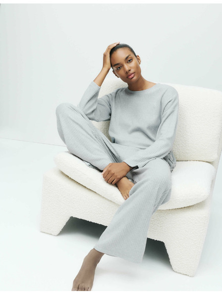 Marks & Spencer Rebrasti donji dio pidžame sa širokim nogavicama Marks & Spencer siva