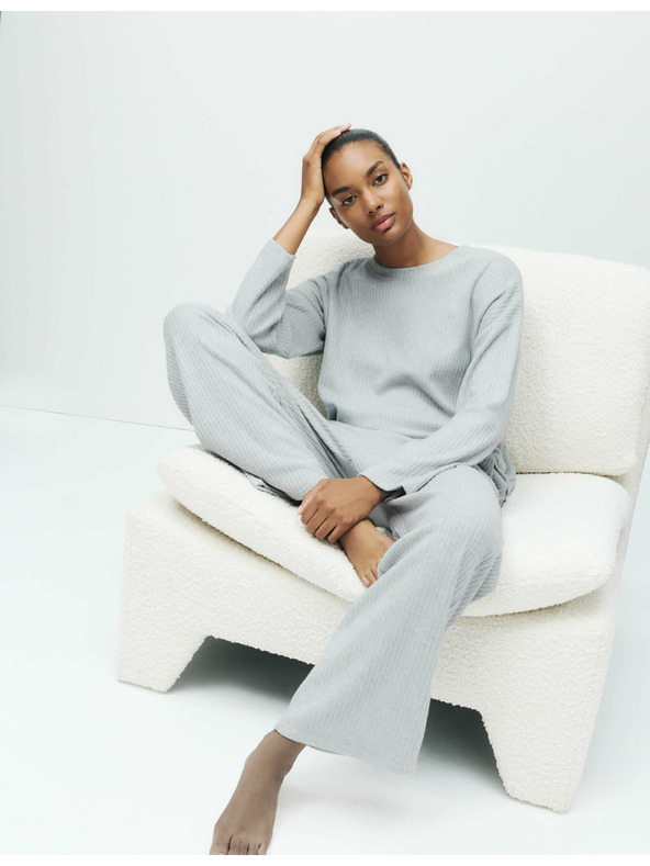 Marks & Spencer Rebrasti donji dio pidžame sa širokim nogavicama Marks & Spencer siva