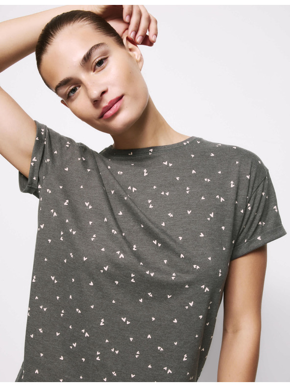 Marks & Spencer Pidžama set s printom i visokim udjelom pamuka Marks & Spencer siva