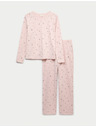 Marks & Spencer Pidžama garnitura od čiste pamučne tkanine sotiskom Marks & Spencer ružičasta