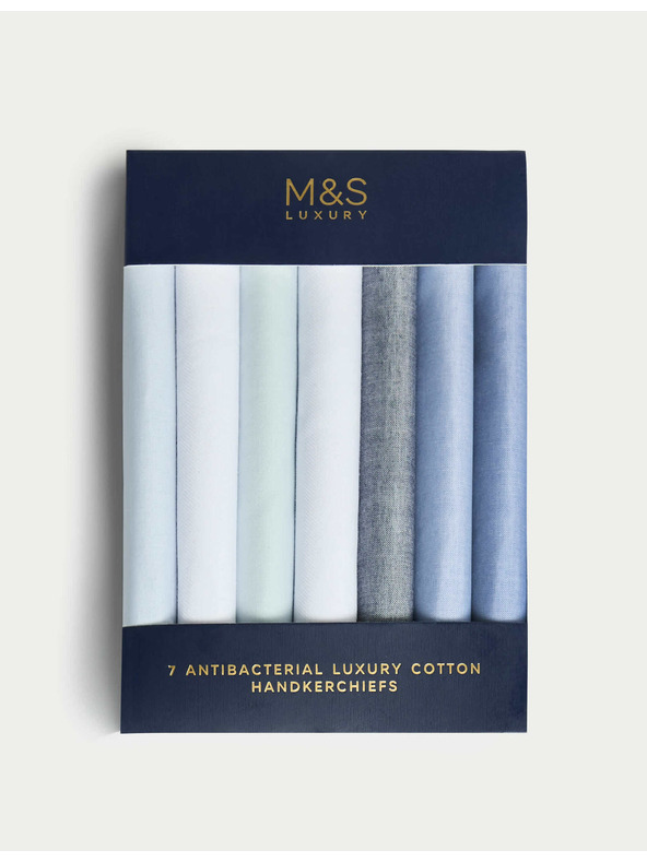 Marks & Spencer Antibakterijske maramice od čiste pamučne tkanine, 7 kom u pakiranju Marks & Spencer plava