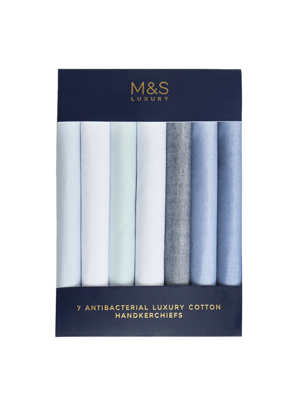 Marks & Spencer Antibakterijske maramice od čiste pamučne tkanine, 7 kom u pakiranju Marks & Spencer plava
