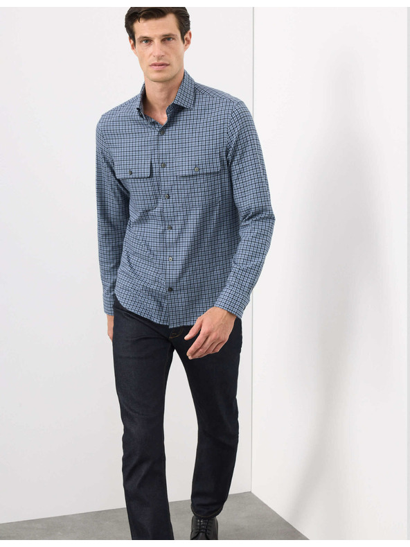 Marks & Spencer Karirana košulja s visokim udjelom pamuka, lagana za glačanje Marks & Spencer plava