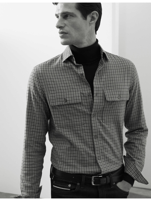 Marks & Spencer Karirana košulja s visokim udjelom pamuka, lagana za glačanje Marks & Spencer plava