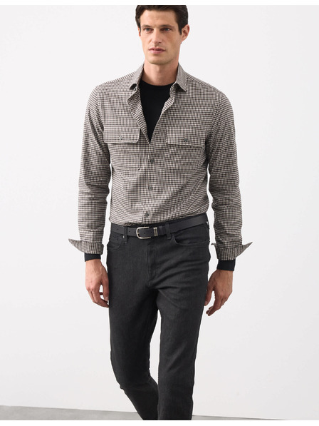 Marks & Spencer Karirana košulja s visokim udjelom pamuka, lagana za glačanje Marks & Spencer bež