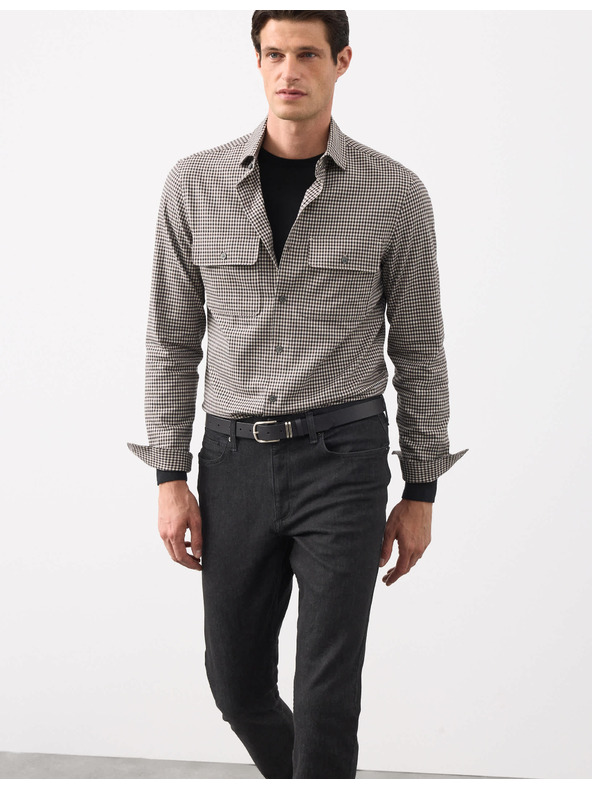 Marks & Spencer Karirana košulja s visokim udjelom pamuka, lagana za glačanje Marks & Spencer bež