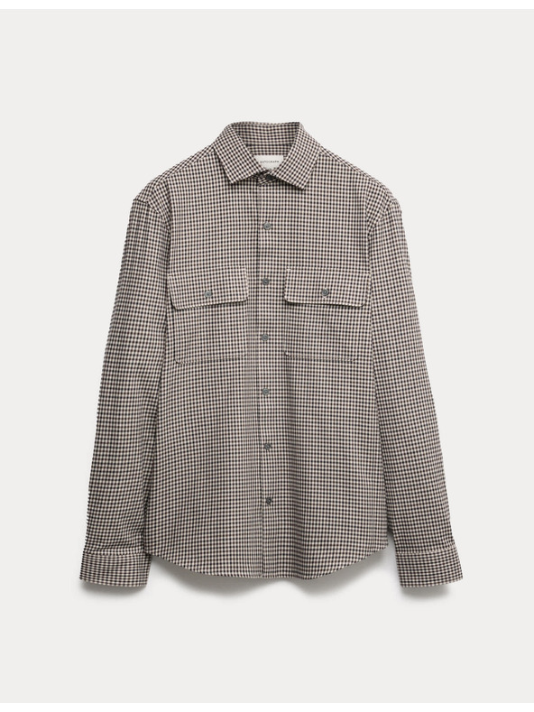 Marks & Spencer Karirana košulja s visokim udjelom pamuka, lagana za glačanje Marks & Spencer bež