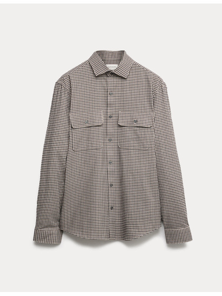 Marks & Spencer Karirana košulja s visokim udjelom pamuka, lagana za glačanje Marks & Spencer bež