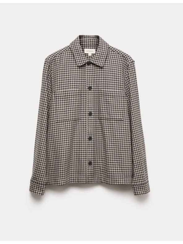 Marks & Spencer Bundokošulja od čiste pamučne tkanine s pepito uzorkom Marks & Spencer siva