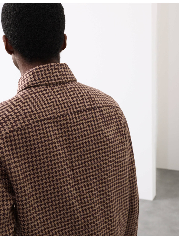 Marks & Spencer Bundokošulja od čiste pamučne tkanine s pepito uzorkom Marks & Spencer smeđa