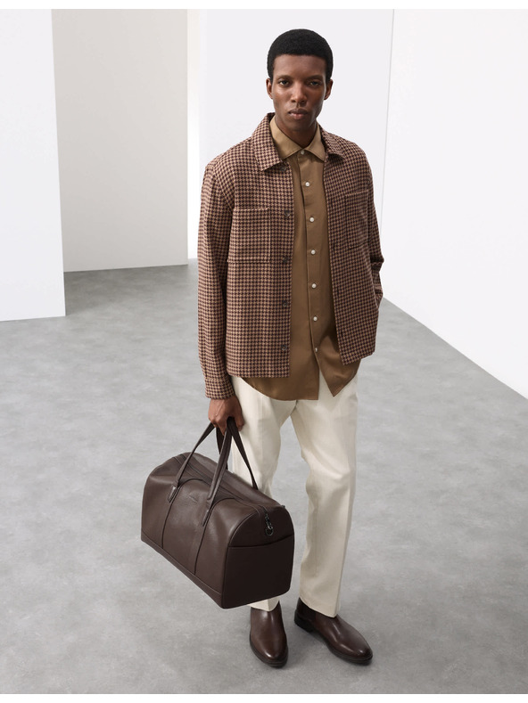 Marks & Spencer Bundokošulja od čiste pamučne tkanine s pepito uzorkom Marks & Spencer smeđa