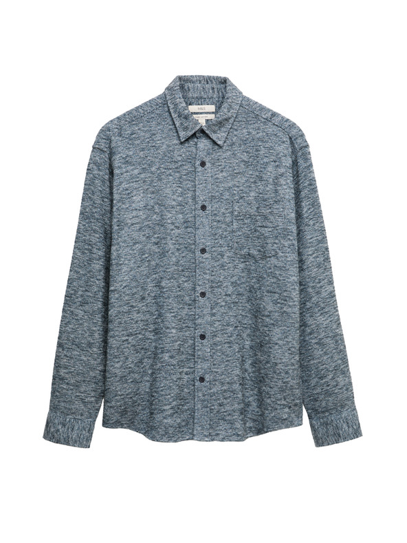 Marks & Spencer Flanelna košulja od čistog pamuka Marks & Spencer plava