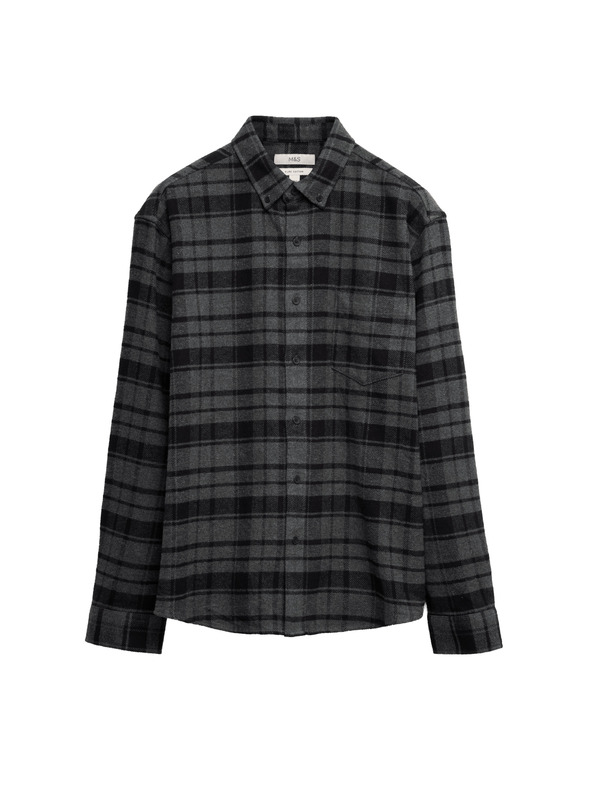 Marks & Spencer Flanelna košulja od čistog pamuka Marks & Spencer siva