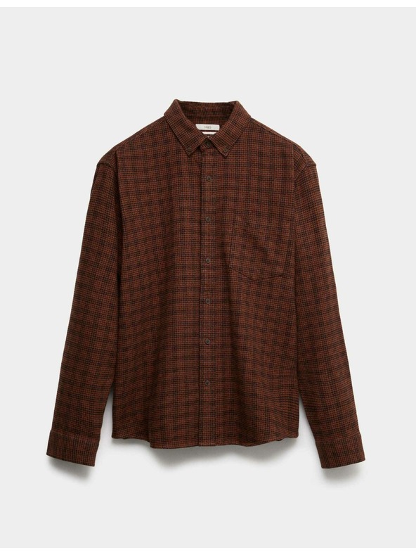 Marks & Spencer Flanelna košulja od čistog pamuka Marks & Spencer smeđa