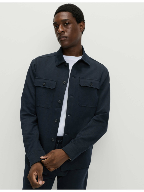 Marks & Spencer Bundokošulja s visokim udjelom pamuka i motivom riblje kosti Marks & Spencer mornarsko plava