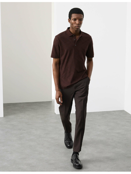 Marks & Spencer Polo majica s geometrijskim printom, od 100% pamuka Marks & Spencer smeđa