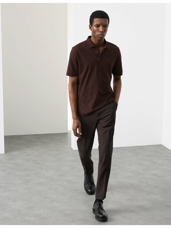 Marks & Spencer Polo majica s geometrijskim printom, od 100% pamuka Marks & Spencer smeđa
