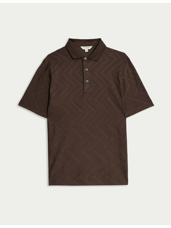 Marks & Spencer Polo majica s geometrijskim printom, od 100% pamuka Marks & Spencer smeđa