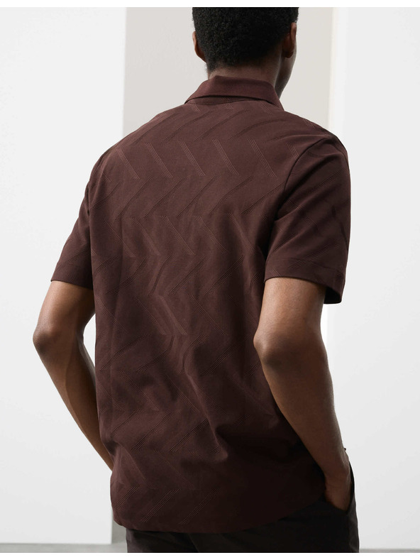 Marks & Spencer Polo majica s geometrijskim printom, od 100% pamuka Marks & Spencer smeđa