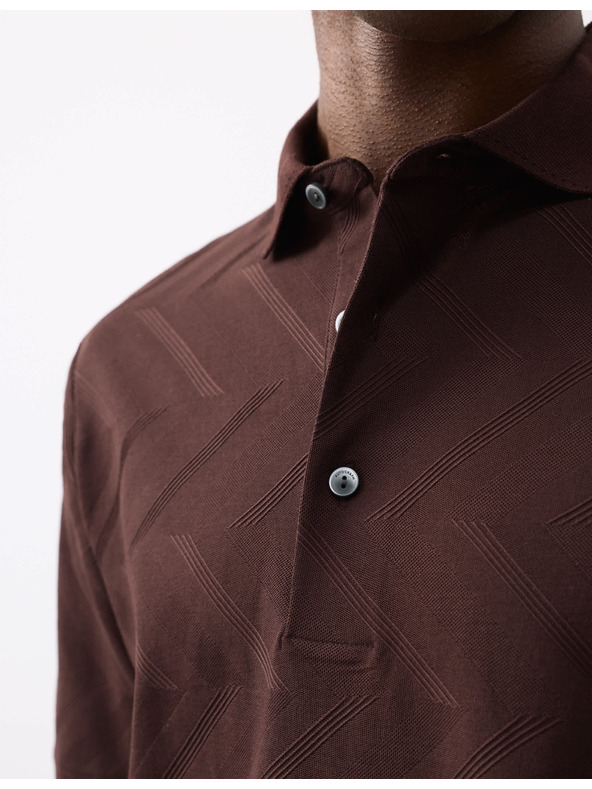 Marks & Spencer Polo majica s geometrijskim printom, od 100% pamuka Marks & Spencer smeđa