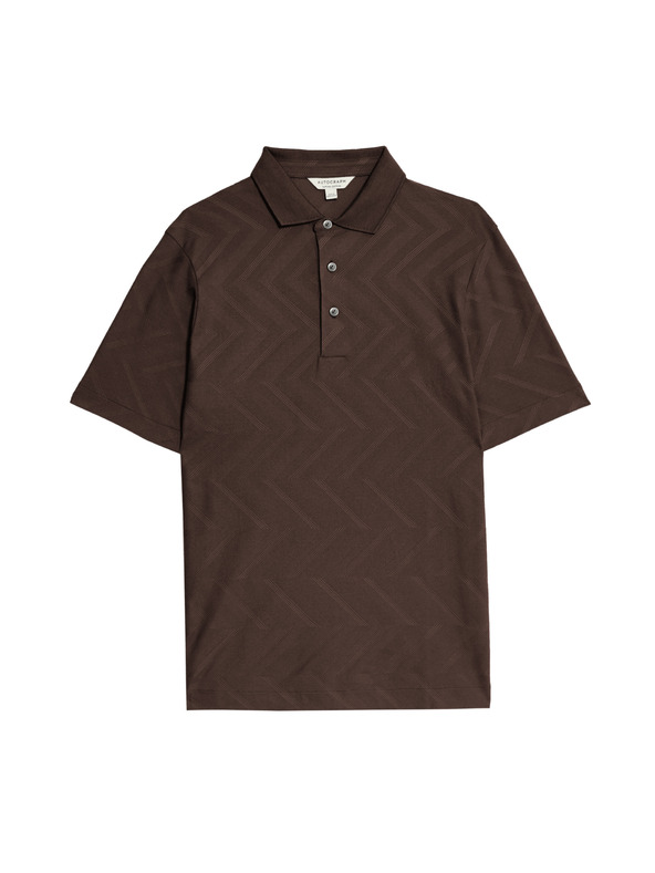 Marks & Spencer Polo majica s geometrijskim printom, od 100% pamuka Marks & Spencer smeđa