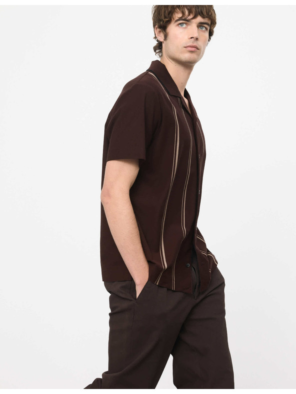 Marks & Spencer Prugasta polo majica s klapnama i visokim udjelom pamuka Marks & Spencer smeđa