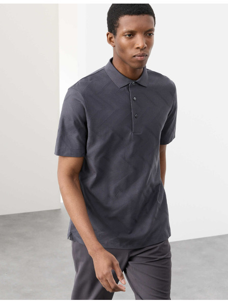 Marks & Spencer Polo majica s geometrijskim printom, od 100% pamuka Marks & Spencer siva