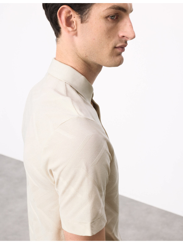 Marks & Spencer Polo majica s geometrijskim printom, od 100% pamuka Marks & Spencer krem