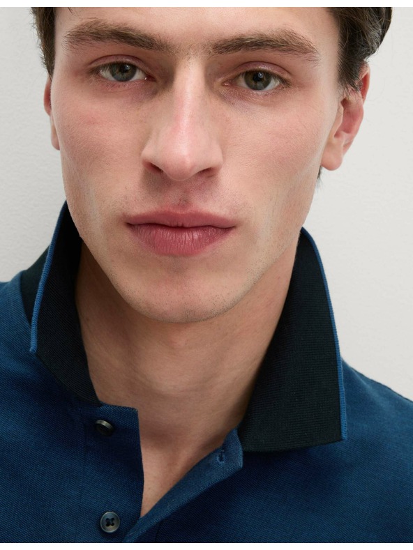 Marks & Spencer Ultimate Marks & Spencer Pique polo majica s naglašenim rubovima plave boje