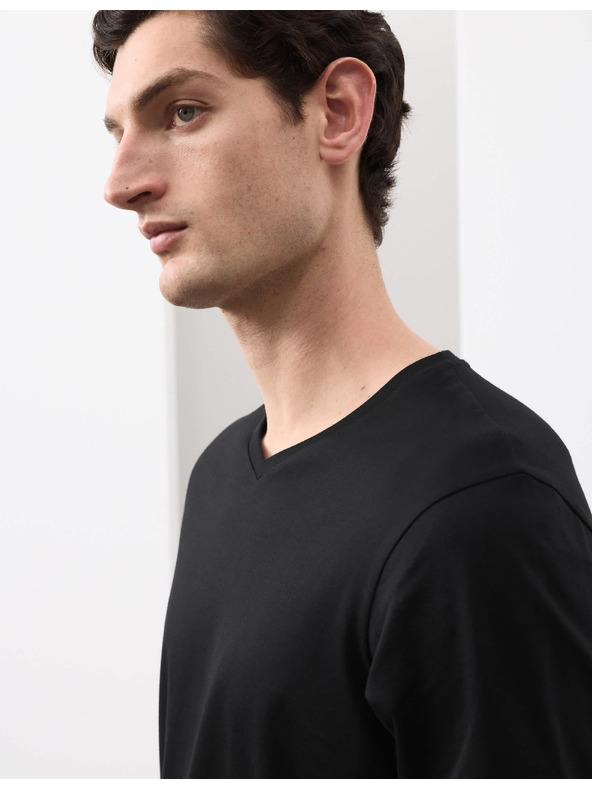 Marks & Spencer Majica s V izrezom od čiste Supima® pamučne tkanine Marks & Spencer crna