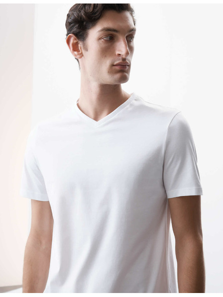 Marks & Spencer Majica s V izrezom od čiste Supima® pamučne tkanine Marks & Spencer bijela