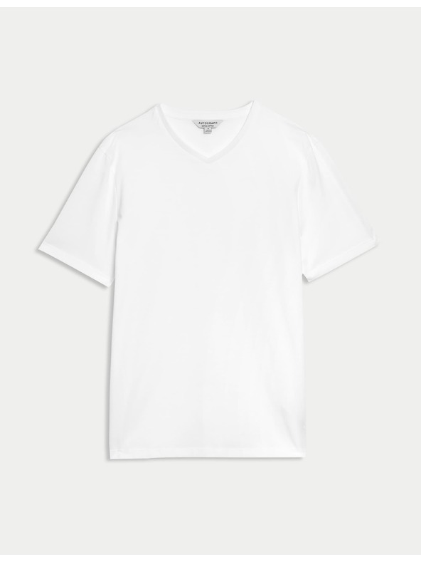 Marks & Spencer Majica s V izrezom od čiste Supima® pamučne tkanine Marks & Spencer bijela