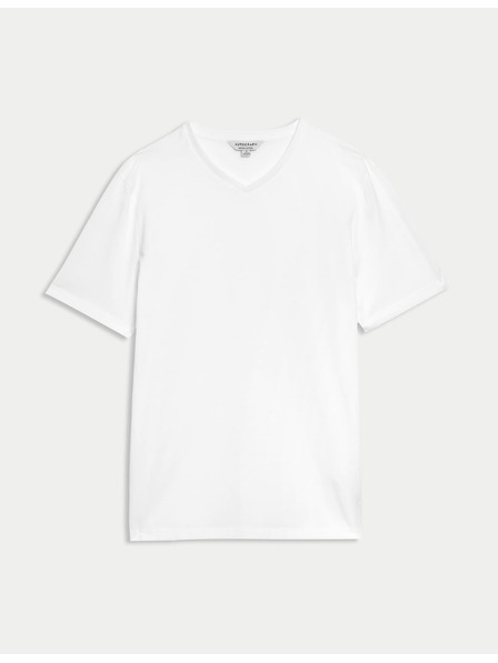 Marks & Spencer Majica s V izrezom od čiste Supima® pamučne tkanine Marks & Spencer bijela